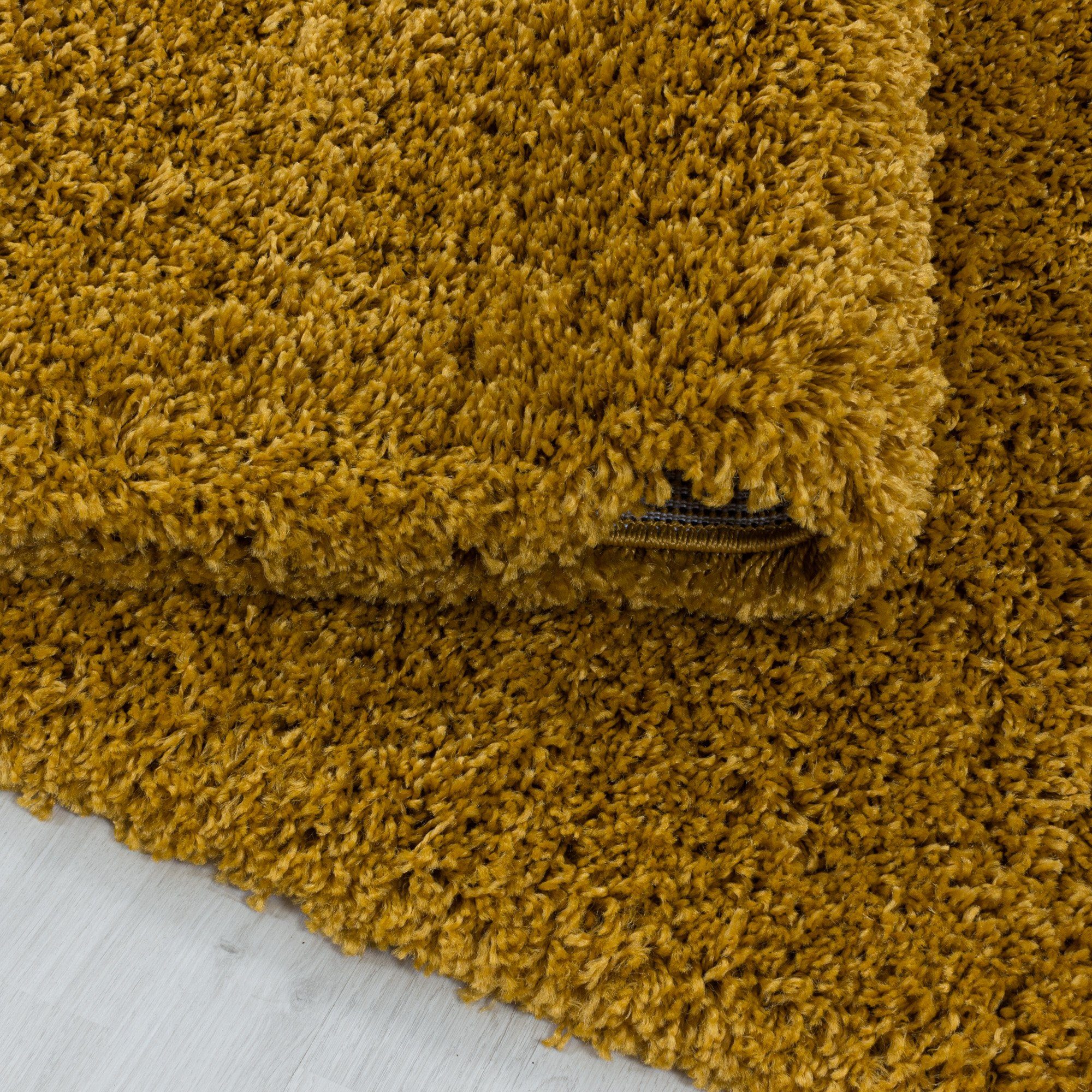 SIMPEX24 Teppich Unicolor - Einfarbig, Rund, Höhe: 30 mm, Einfarbig Runder Teppich Wohnzimmer Shaggy Versch. Farben und Größen