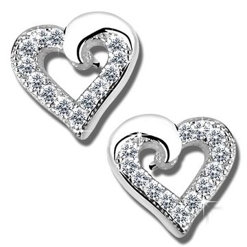 Limana Herzkette Damen Schmuckset echt 925 Sterling Silber Ohrringe Kette mit Herz, Ich liebe Dich Geschenkidee Geschenk Frauen Geschenkset
