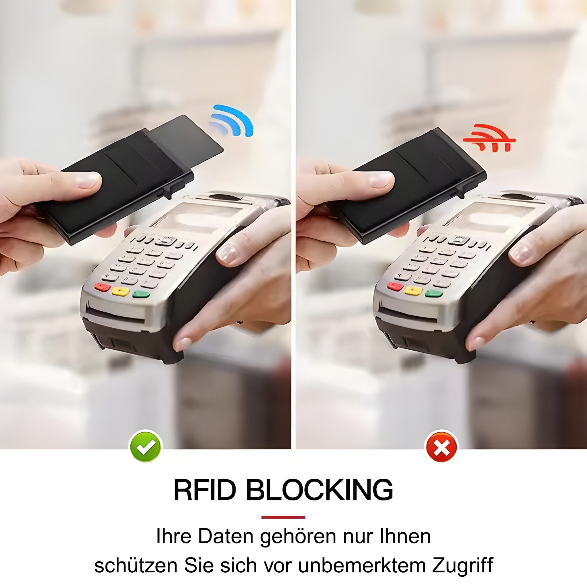 Alpha Electronics Mini Geldbörse Mini Geldbörse Smart wallet (Sonderangebot, Platz für 10 Karten), mit RFID-Schutz, Slim Wallet