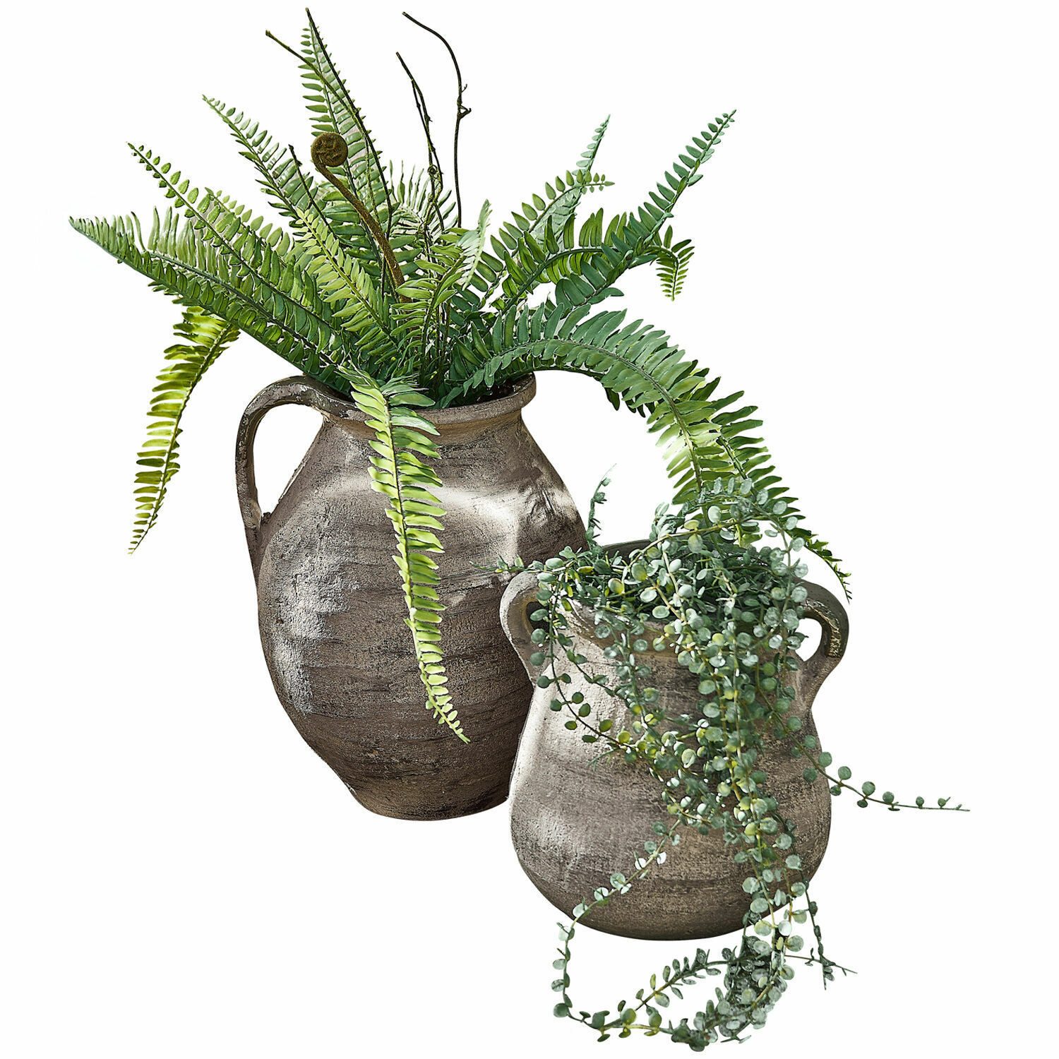 Übertopf Vase 2er Set Malivon antikgrün/grau