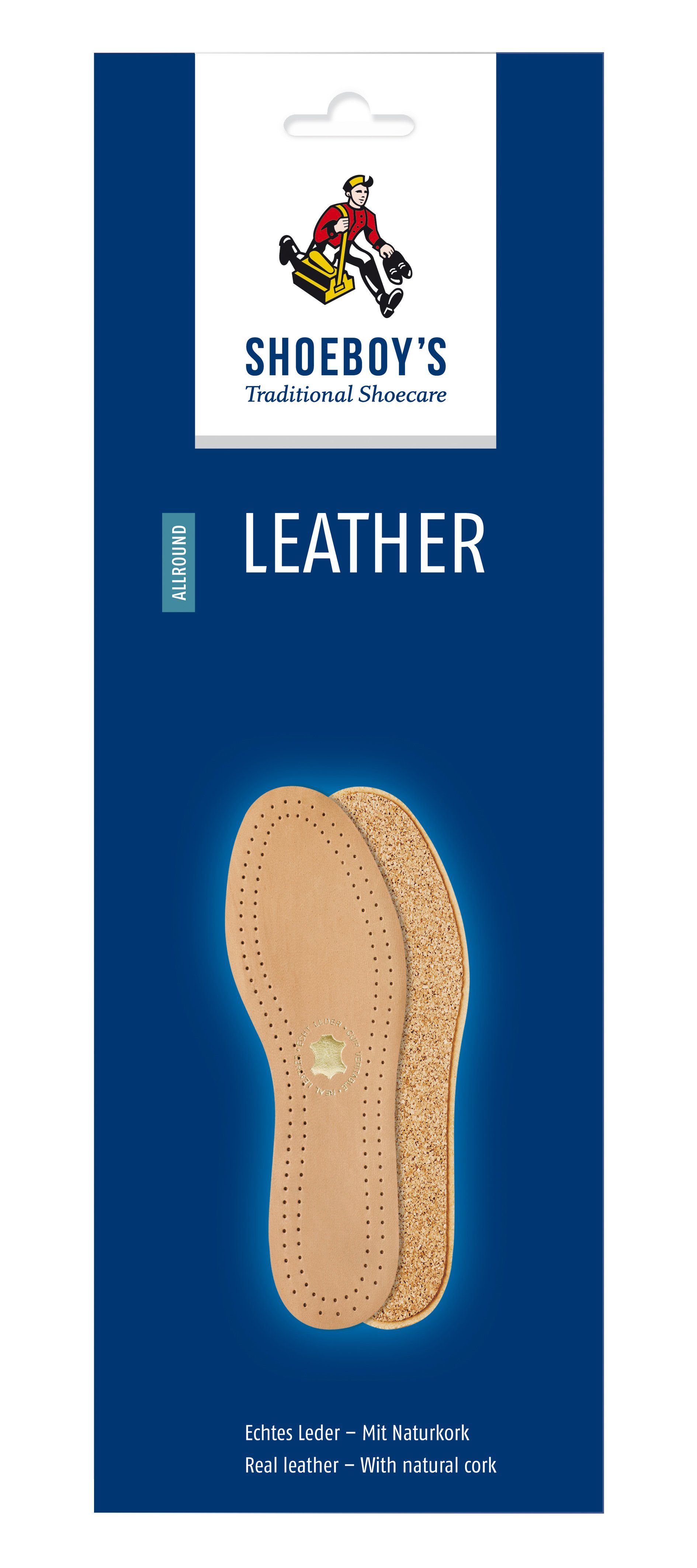 Shoeboys Ledersohlen Leather 100% aus Leder - naturbelassenem und Naturkork