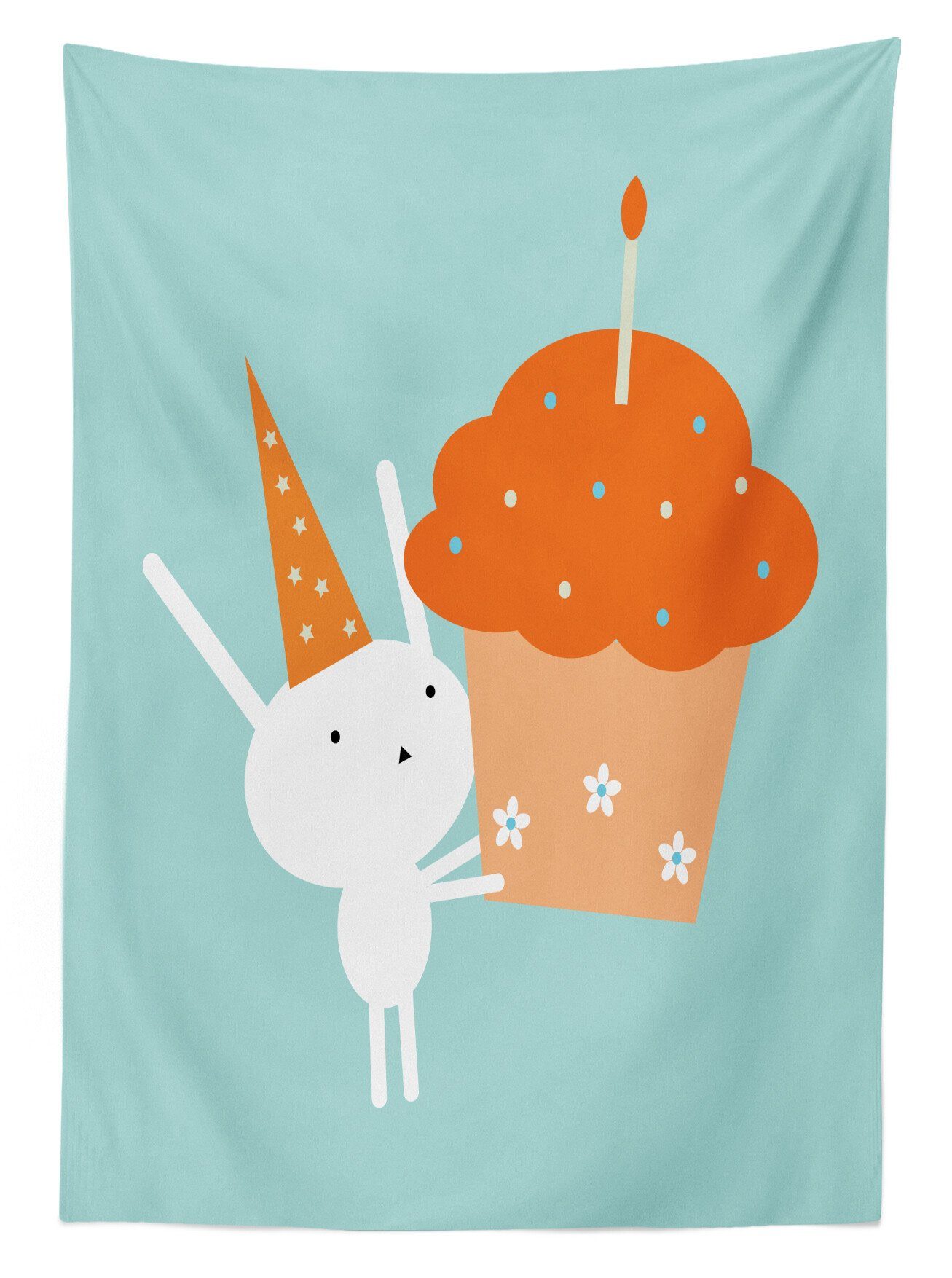 Geburtstags-Häschen-Riesen Hase Tischdecke Klare Abakuhaus Cupcake Für Außen Farbfest den Bereich Waschbar Farben, geeignet