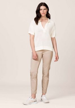 bianca V-Ausschnitt-Pullover OLINDE Sommerstrickpullover mit coolem Hemdkragen
