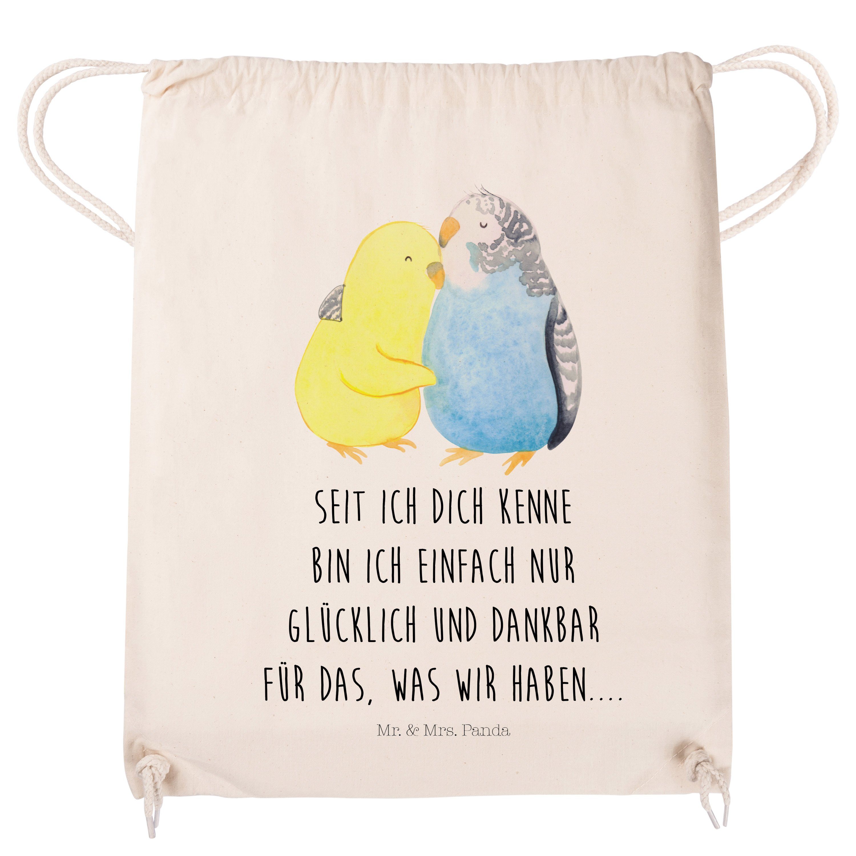 Transparent & Sporttasche Mrs. Geschenk, Umarmen, Wellensittich Panda (1-tlg) Mr. - verknallt, Ehe Liebe -