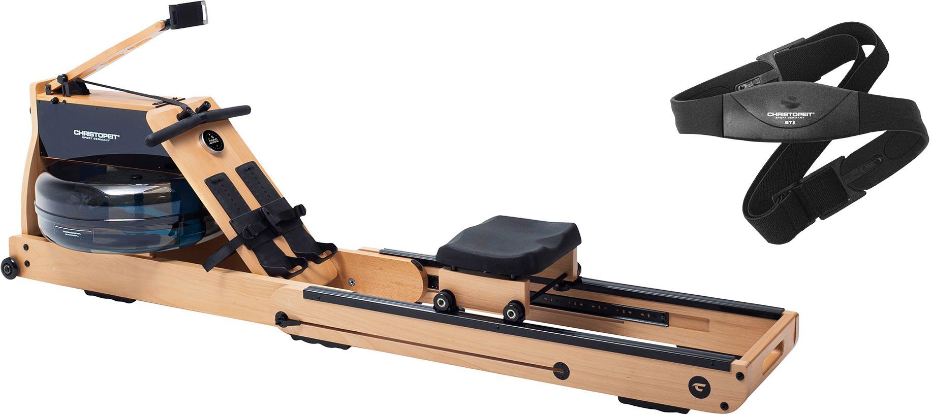 Christopeit Sport® Ruderzugmaschine WP 5000 inkl. Pulsgurt (Set, Pulsgurt, Ruderzugmaschine), Testsieger Stiftung Warentest Ausgabe 1/2025, Rudermaschine