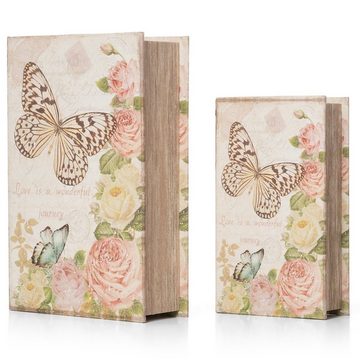 Moritz Etui Buchattrappe bunte Schmetterlinge irrelevant, Buch Safe Box Schatulle Buchhülle Geldversteck Buchtresor