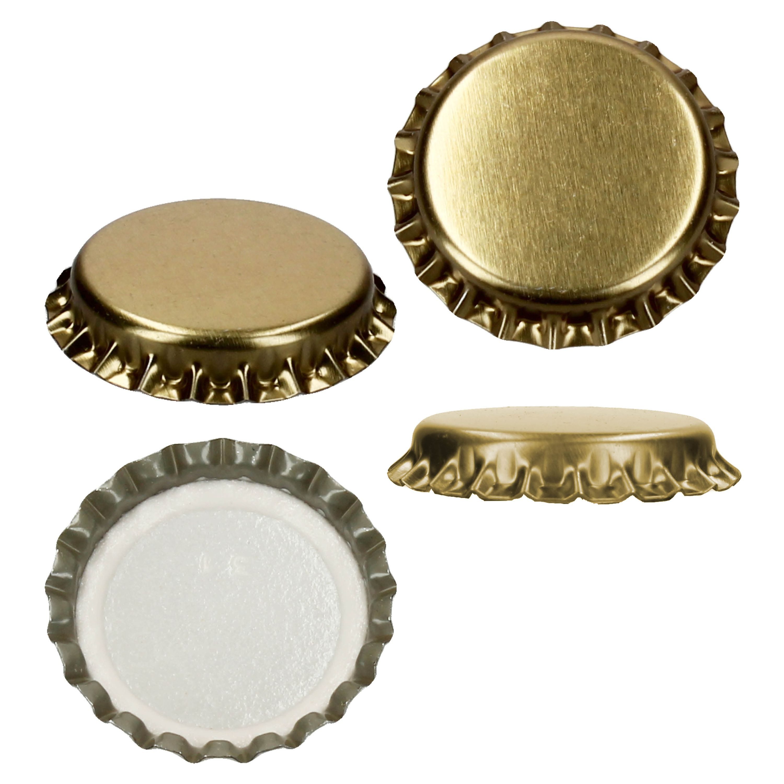 MamboCat Flaschenverschluss 100er Set Kronkorken Gold innen Ø26mm Metall Flaschenverschluss