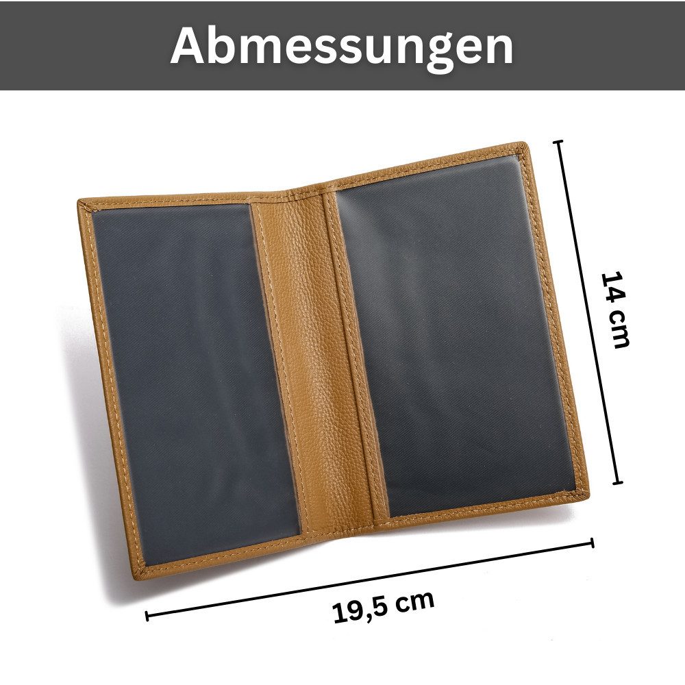 Fomax Dokumententasche - Echtleder Reisepass-Hülle, Hochwertige Schutzhülle aus echtem Leder, Luxuriöses Lederetui für Reisepass & Unterlagen für Ihren Urlaub