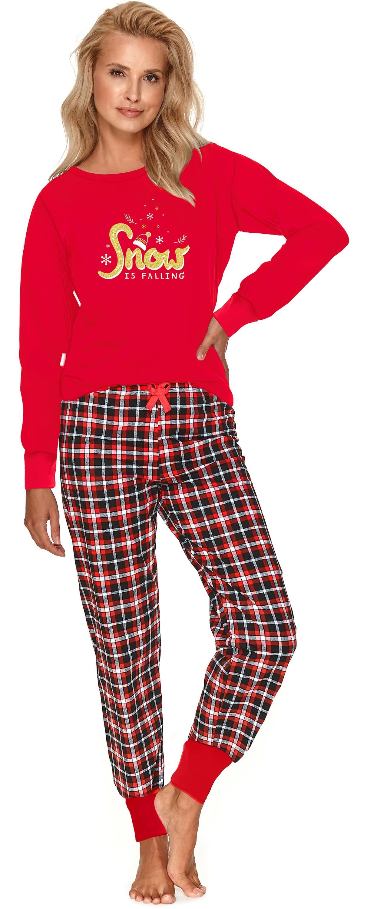 Merry Style Schlafanzug Damen Schlafanzug MSTR867 Rot/Kariert