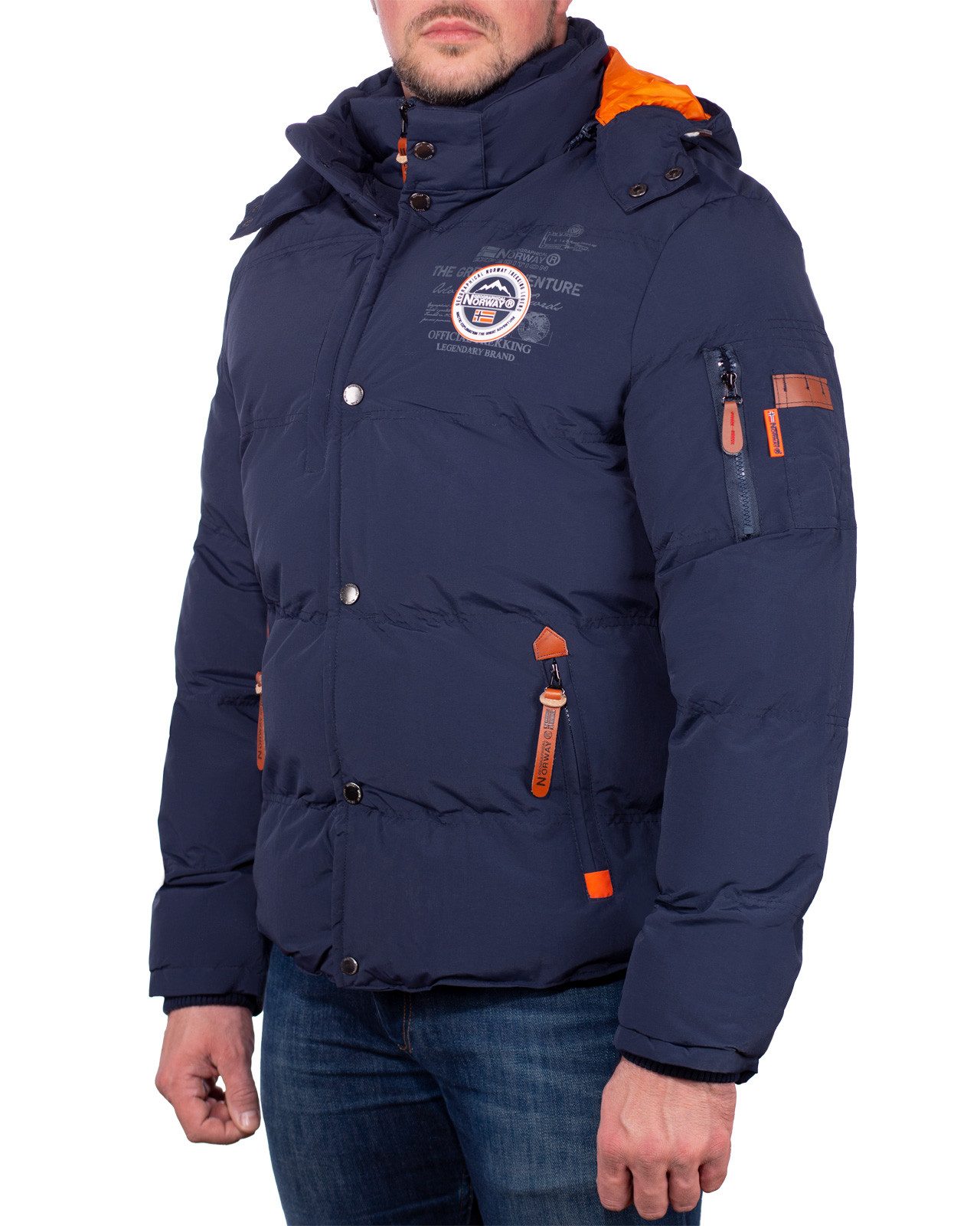 Geographical Norway Winterjacke Herren Regular Fit Steppjacke baverveine Wind-, wasser- und kälteabweisend mit schnell trocknendem Material