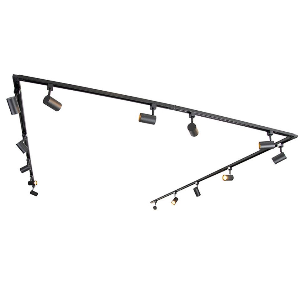 Qazqa Schienensystem-Sets Jeana, 753 cm, (1-tlg), GU10, Schwarz, Modern, St günstig online kaufen