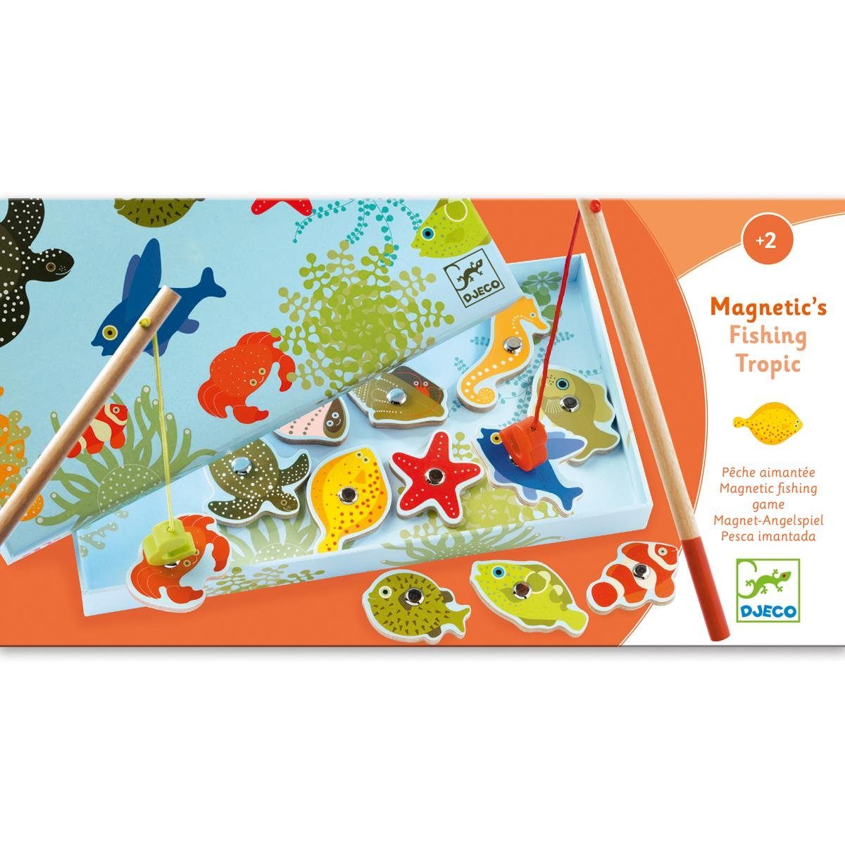 DJECO Spiel Angelspiel mit 2 Angeln und 12 Fischen