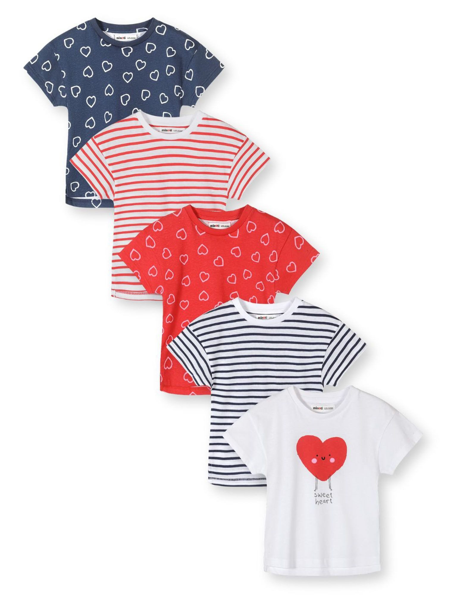 MINOTI Print-Shirt aus Baumwolle, trendige Muster (5-er Pack)