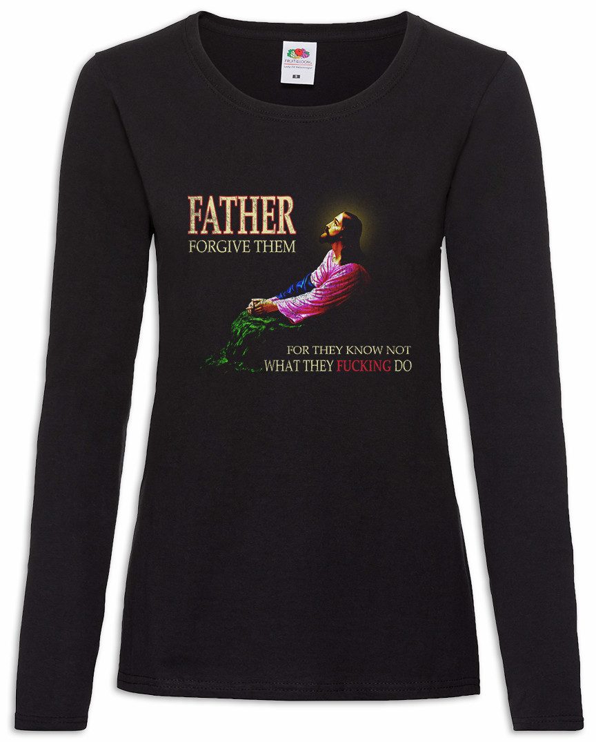 Langarmshirt Father Forgive Them Damen Langarmshirt Jesus Christ Christus Kirche