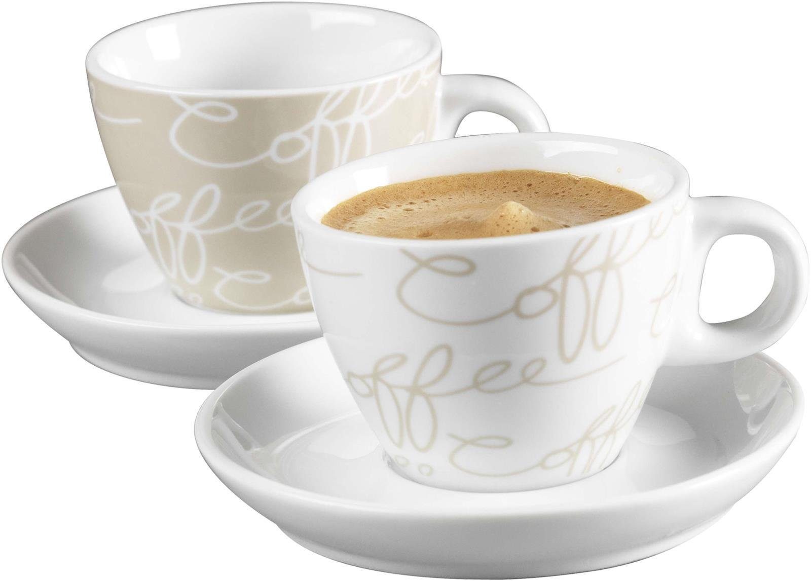 Ritzenhoff & Breker Becher Ritzenhoff & Breker Cornello creme Espresso-Set 4tlg., Porzellan