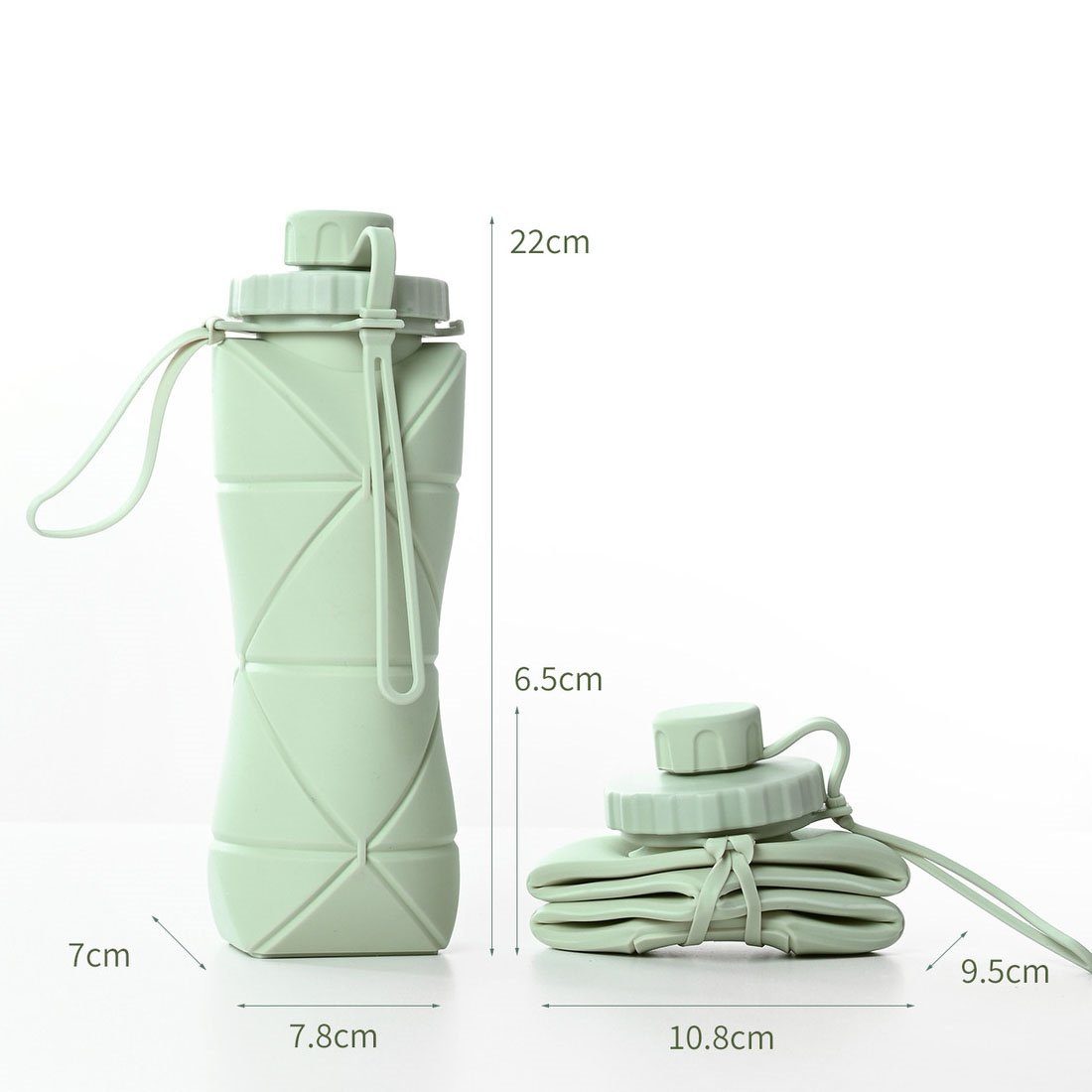 DÖRÖY Trinkflasche Faltbarer Sportbecher, Outdoor 600ml Wasserflasche Travel Portable