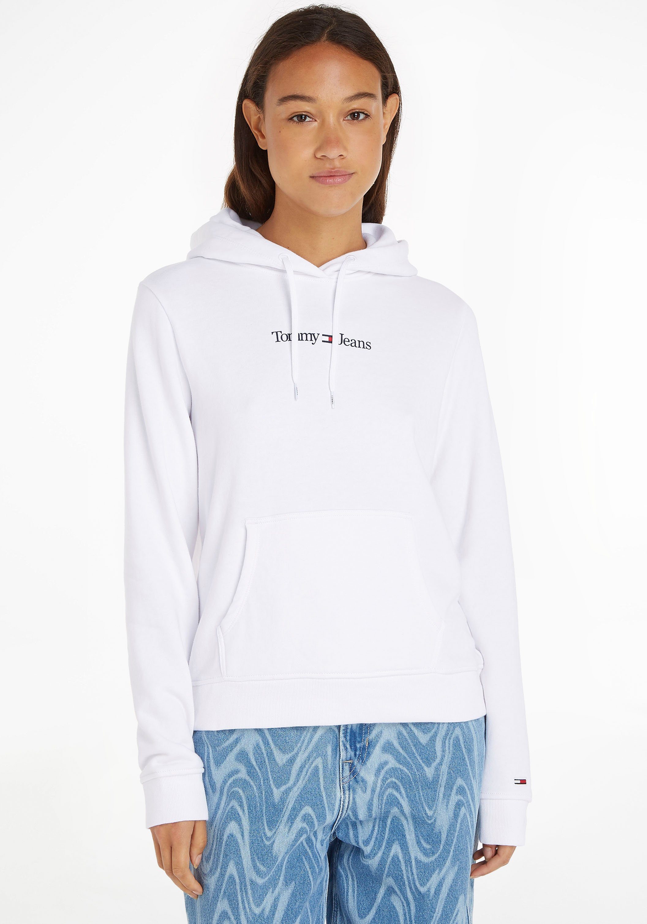 Tommy Jeans Kapuzensweatshirt TJW REG SERIF LINEAR HOODIE mit Tommy Jeans Logoschriftzug White