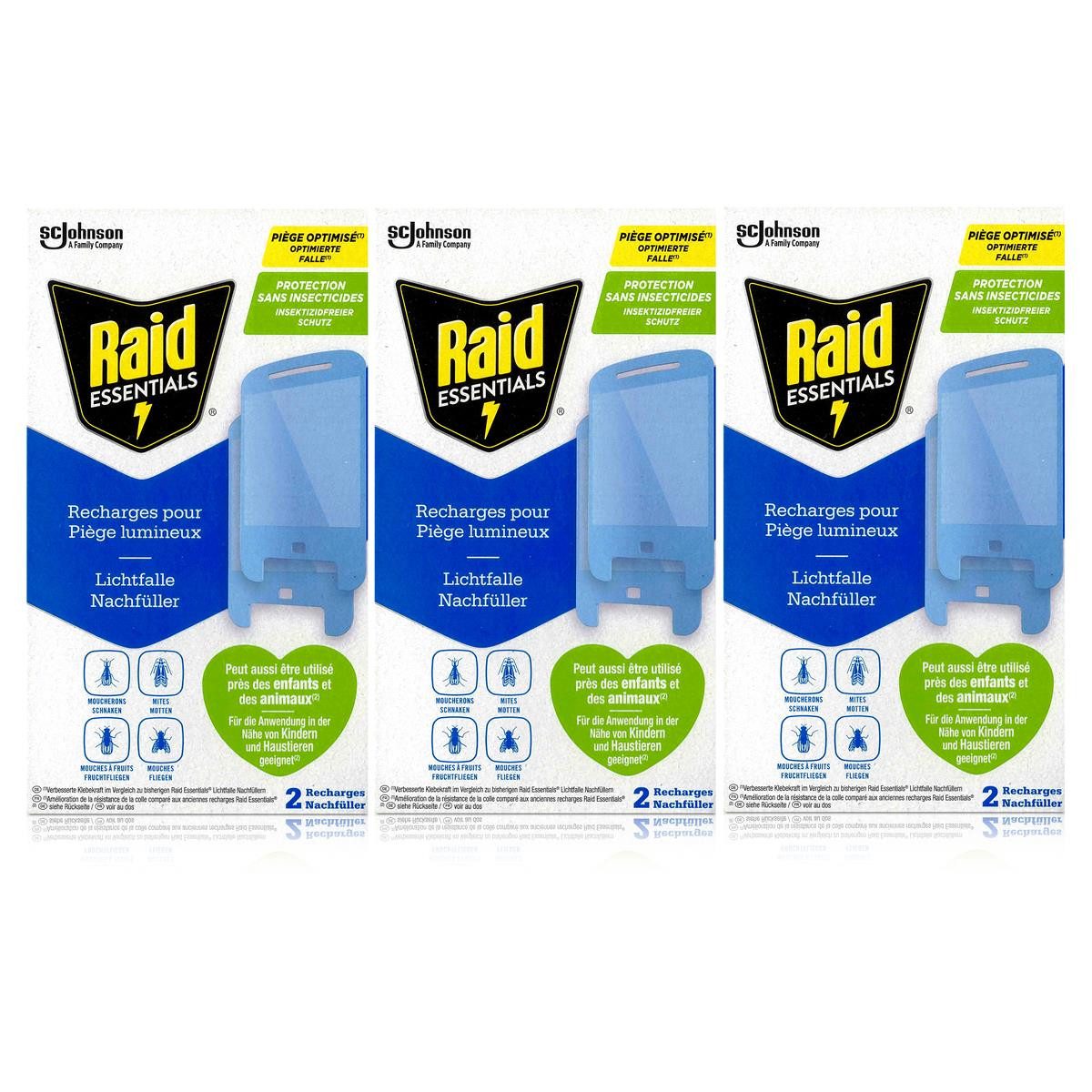 Raid Insektenfalle Raid Essentials Lichtfalle Nachfüller gegen fliegende Insekten (3er Pa