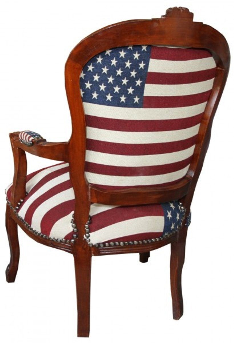 - / Casa Padrino Stuhl Mod1 Design Mahagoni Besucherstuhl Braun Stil USA Salon USA Barock