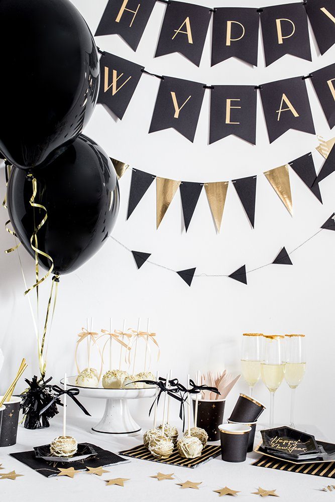 partydeco Aufblasbares Partyzubehör, Gewichte 7cm für Helium Deko 4er Set Schwarz