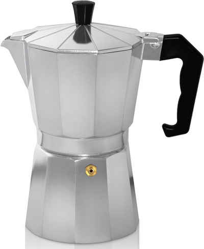 Krüger Espressokocher Italiano, 0,7l Kaffeekanne, traditionell italienisch, aus Aluminium, mit Silikon-Dichtungsring