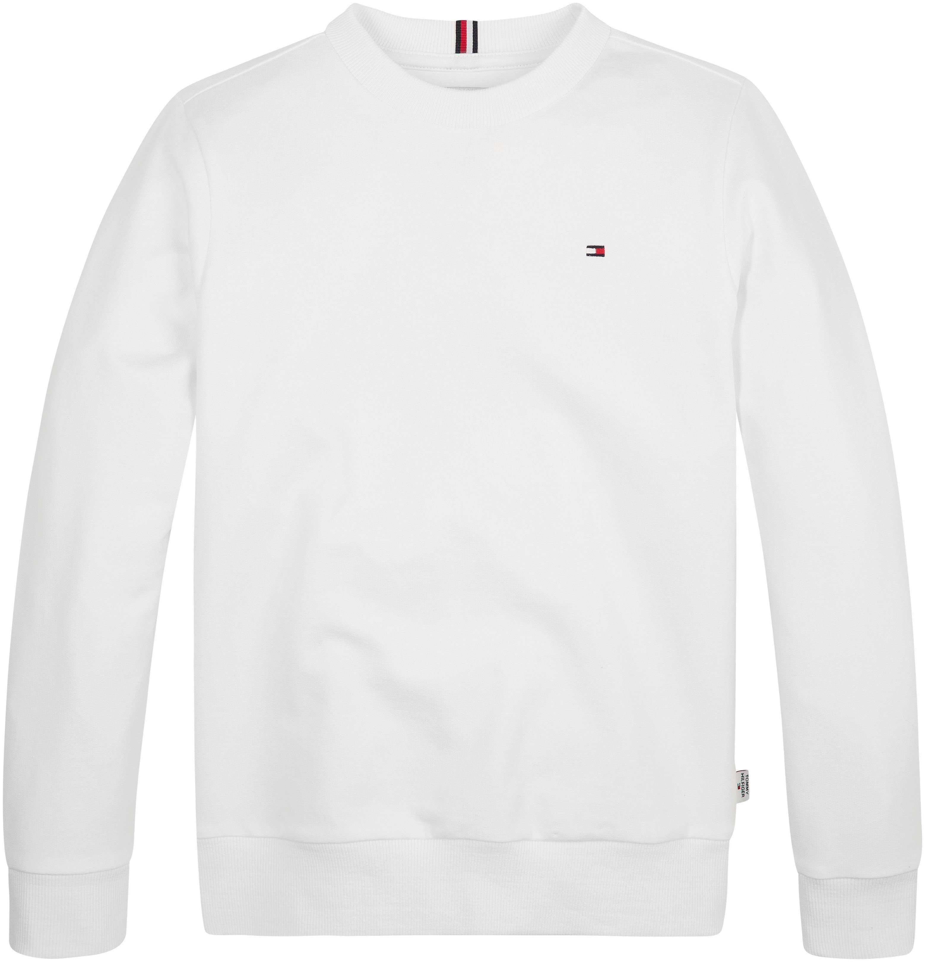 Tommy Hilfiger Logo-Flag SOLID White Hilfger SWEATSHIRT Sweatshirt Tommy mit