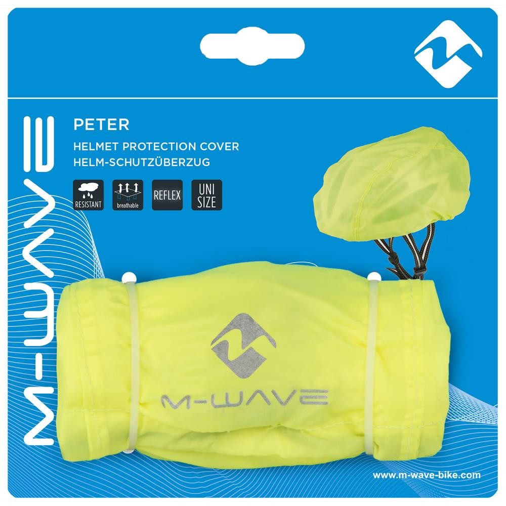 M-Wave Fahrradhelm M-WAVE Peter Helmüberzug - wasserabweisender Helmregenschutz mit Refle