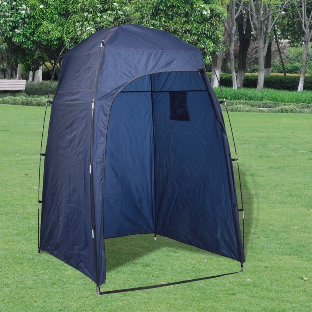 vidaXL Solardusche Tragbare Campingtoilette mit Zelt 10+10 L Blau