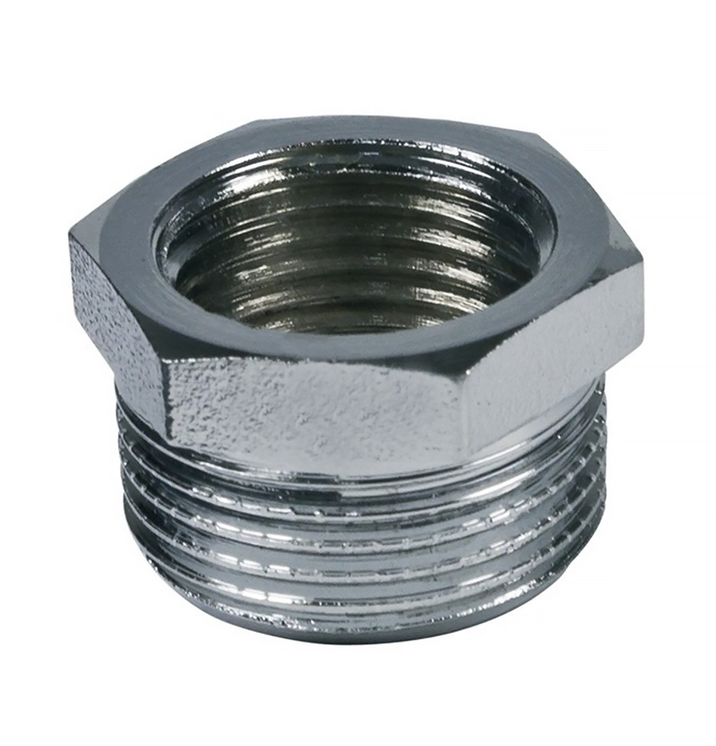 VIOKS Anschlussstück Sanitär-Adapter 3/4" Außengewinde x 1/2" Innengewinde Reduzierung, mit Mehrkant