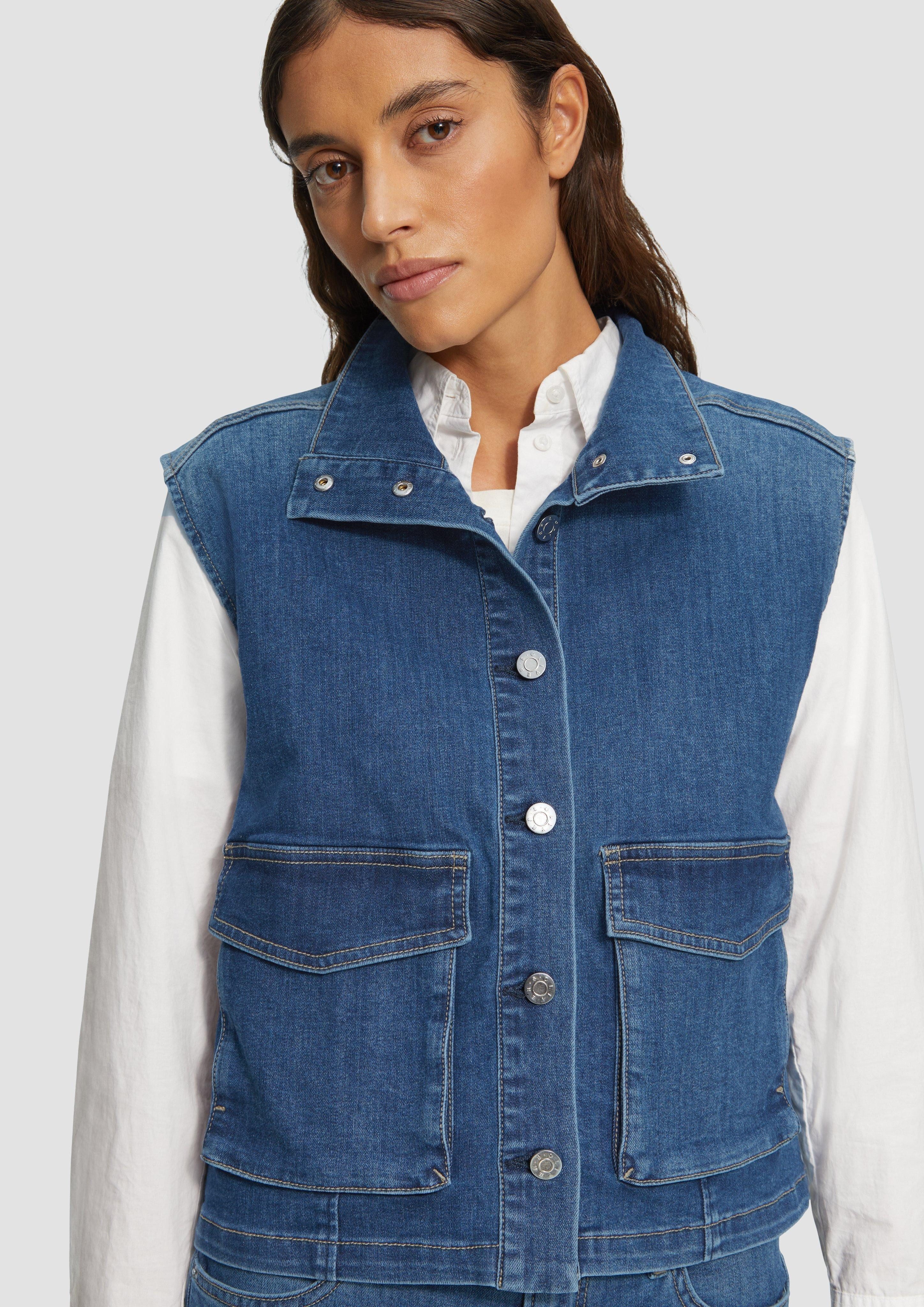 s.Oliver Strickweste Jeansweste mit Stehkragen günstig online kaufen