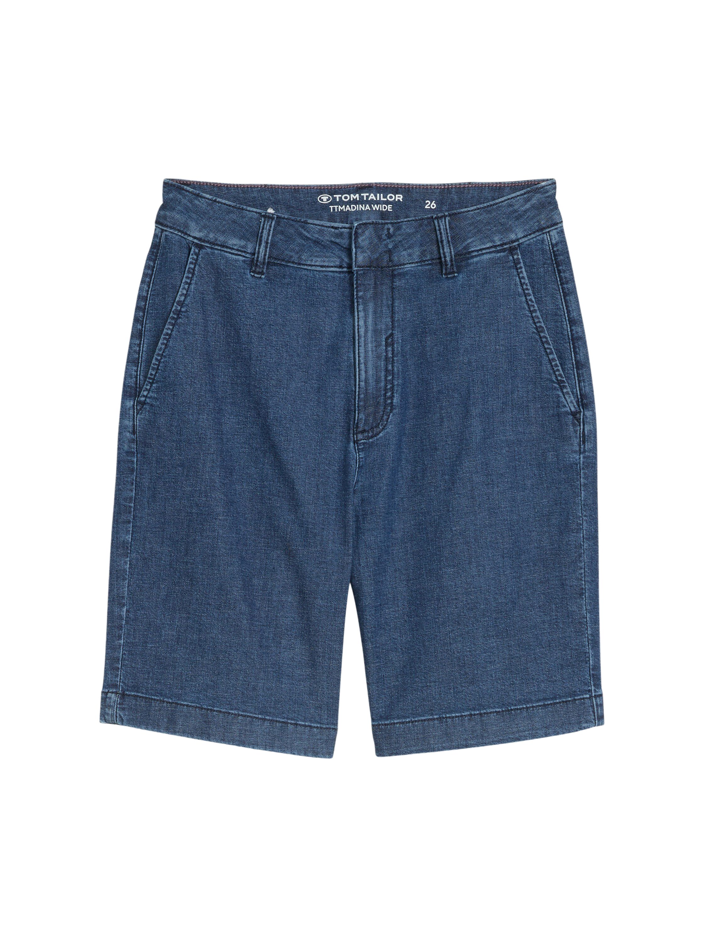 TOM TAILOR Jeansshorts W blau,Casual,Baumwolle,Unifarben,Slim Fit
