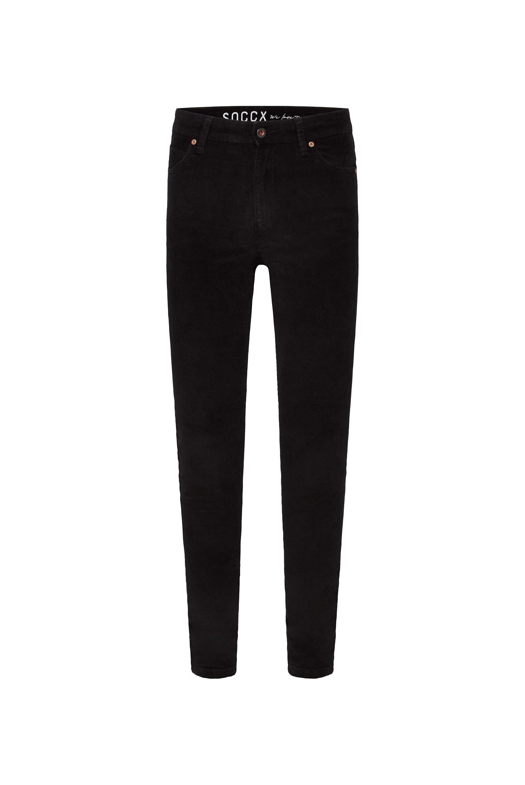 SOCCX Slim-fit-Jeans aus Feincord mit hoher Leibhöhe