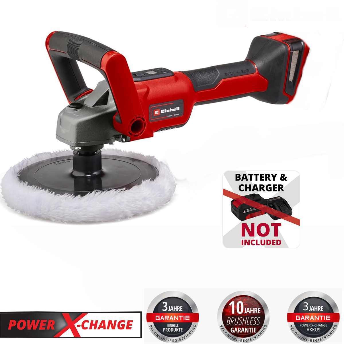 Einhell Akku-Poliermaschine Akku-Polier- / Schleifmaschine CE-CP 18/180 Li 18V Drehzahlregulierung
