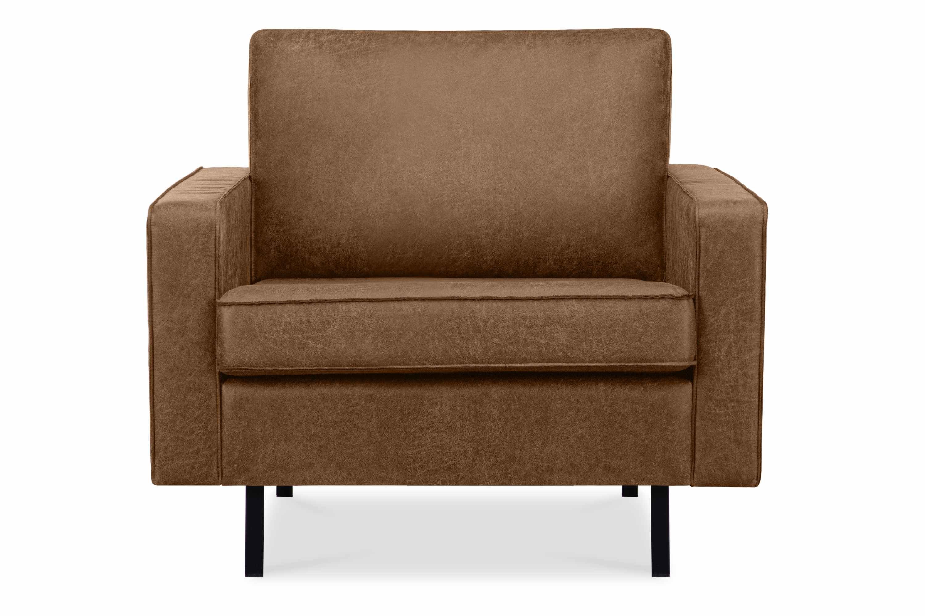 Konsimo Sessel INVIA Sessel, Grundschicht: Echtleder, Hergestellt in EU, Vintage, Loft-Stil braun | braun | braun