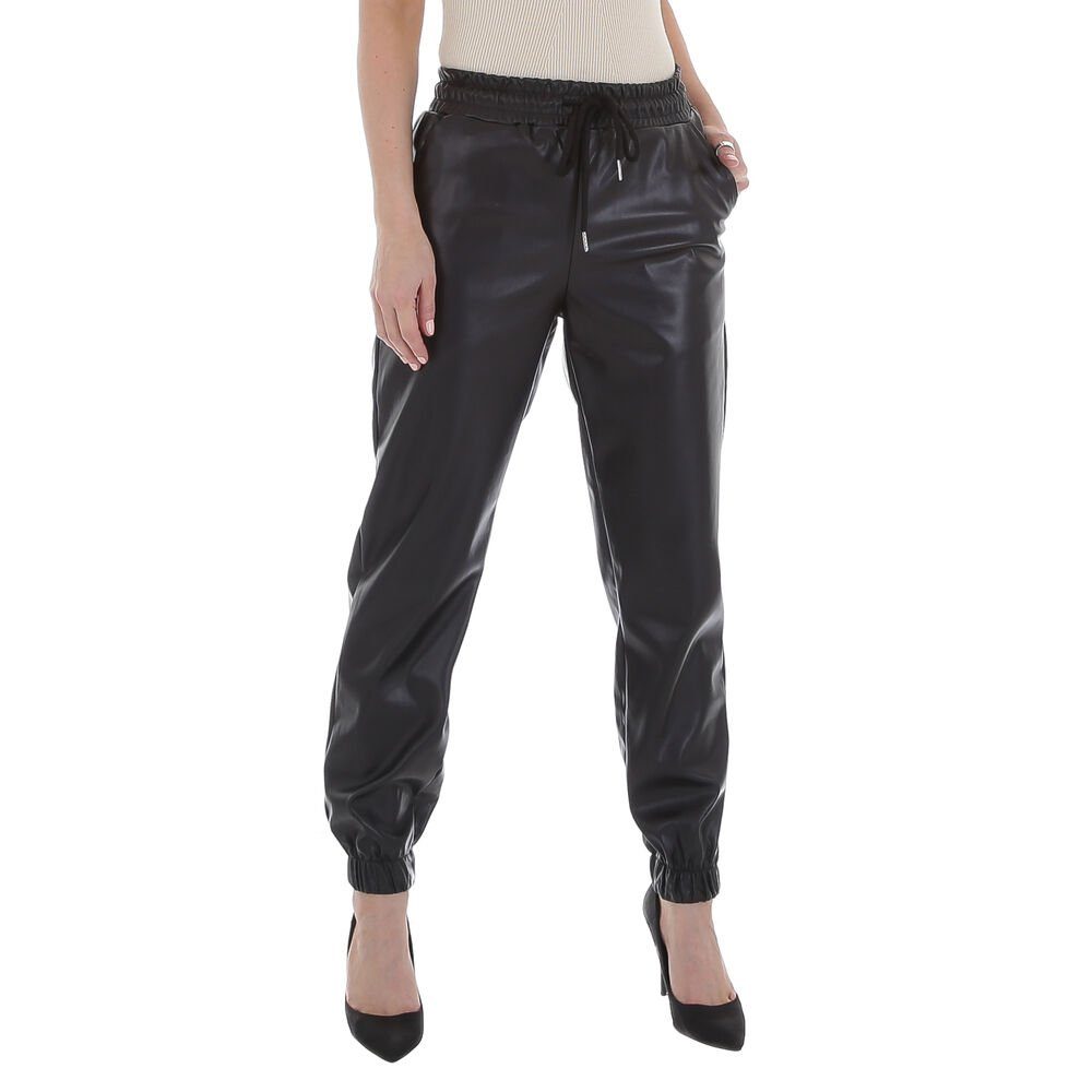 Ital-Design Lederimitathose Damen Freizeit Jogginghose in günstig online kaufen
