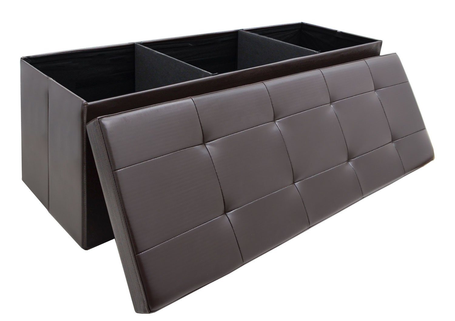 Sitzbank mit Stauraum - 110x38x38 Polsterbank mit Aufbewahrungsbox - Faltbar