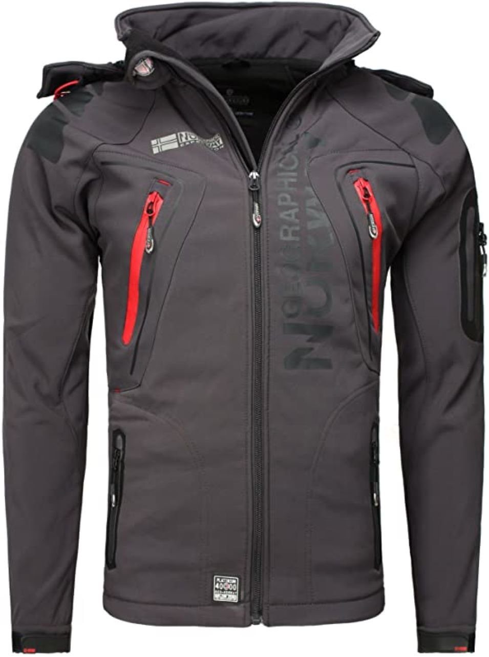 Geographical Norway Softshelljacke Herren Outdoor Jacke Techno Grau (Packung, 1-St) Mit Kaupuze