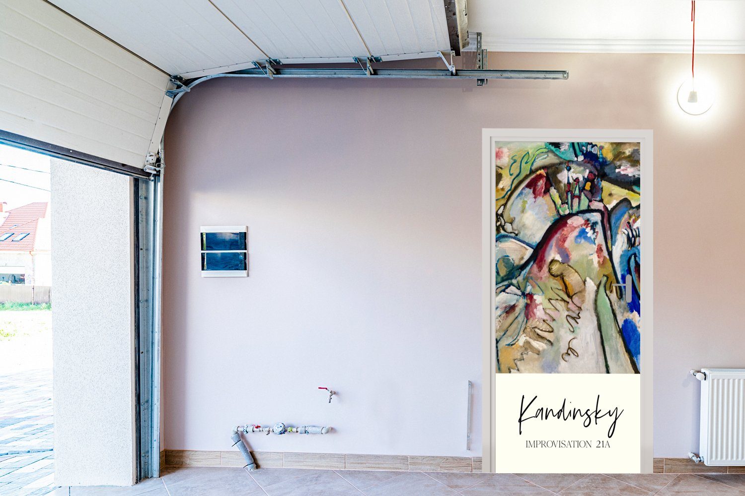 Türtapete Kandinsky Matt, cm (1 Alte Fototapete - für bedruckt, St), Tür, 75x205 Improvisation Meister, - MuchoWow Türaufkleber, 21A