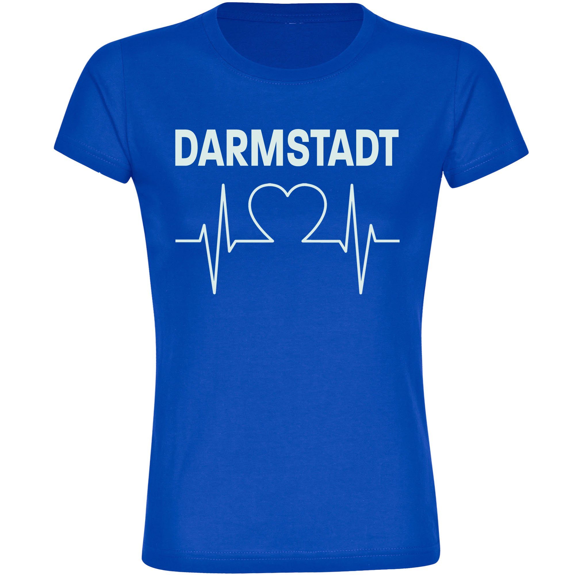 multifanshop T-Shirt Damen Darmstadt - Herzschlag - Frauen