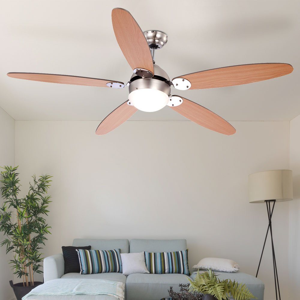 Luft Kühler LED Decken Ventilator Wohn Schlaf Zimmer Raum Lampen Leuchten grau 