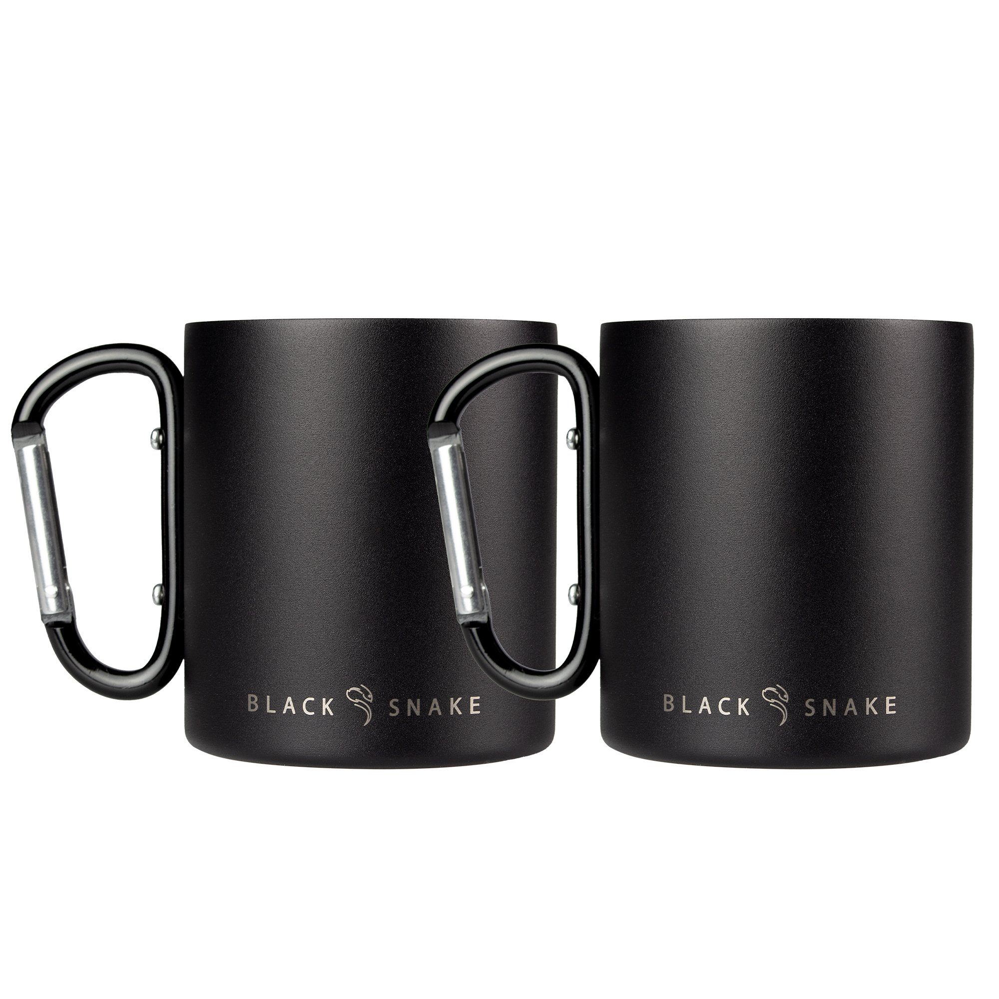 Thermobecher Snake Karabinerhaken Thermo mit aus Black Tasse Set Personen Edelstahl 2