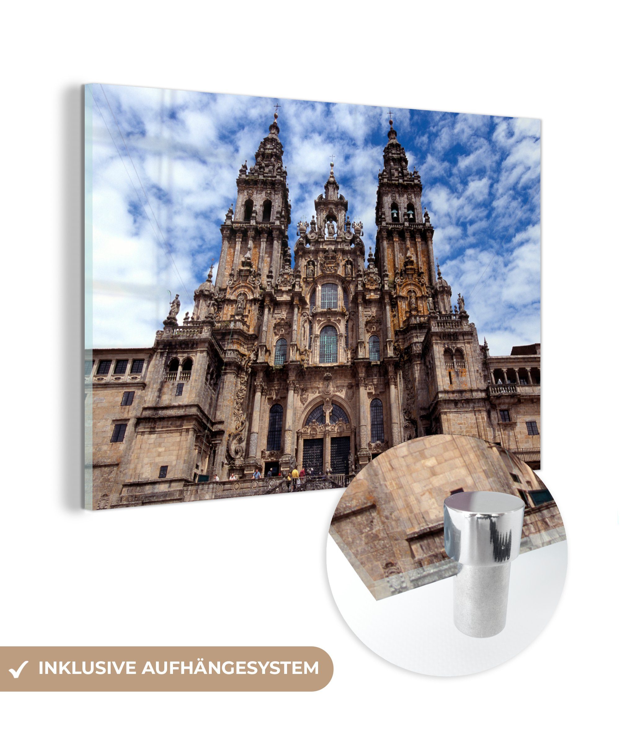 MuchoWow Acrylglasbild Spanien, & Santiago Acrylglasbilder von Schlafzimmer Compostela in St), Die Kathedrale Wohnzimmer de (1