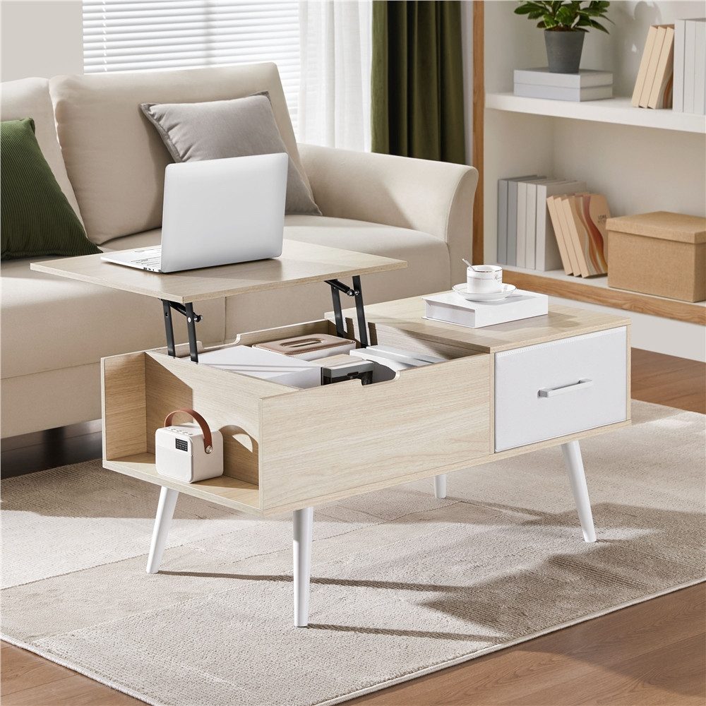 Yaheetech Couchtisch Kaffeetisch Höhenverstellbar, Ausziehbarer Sofatisch günstig online kaufen