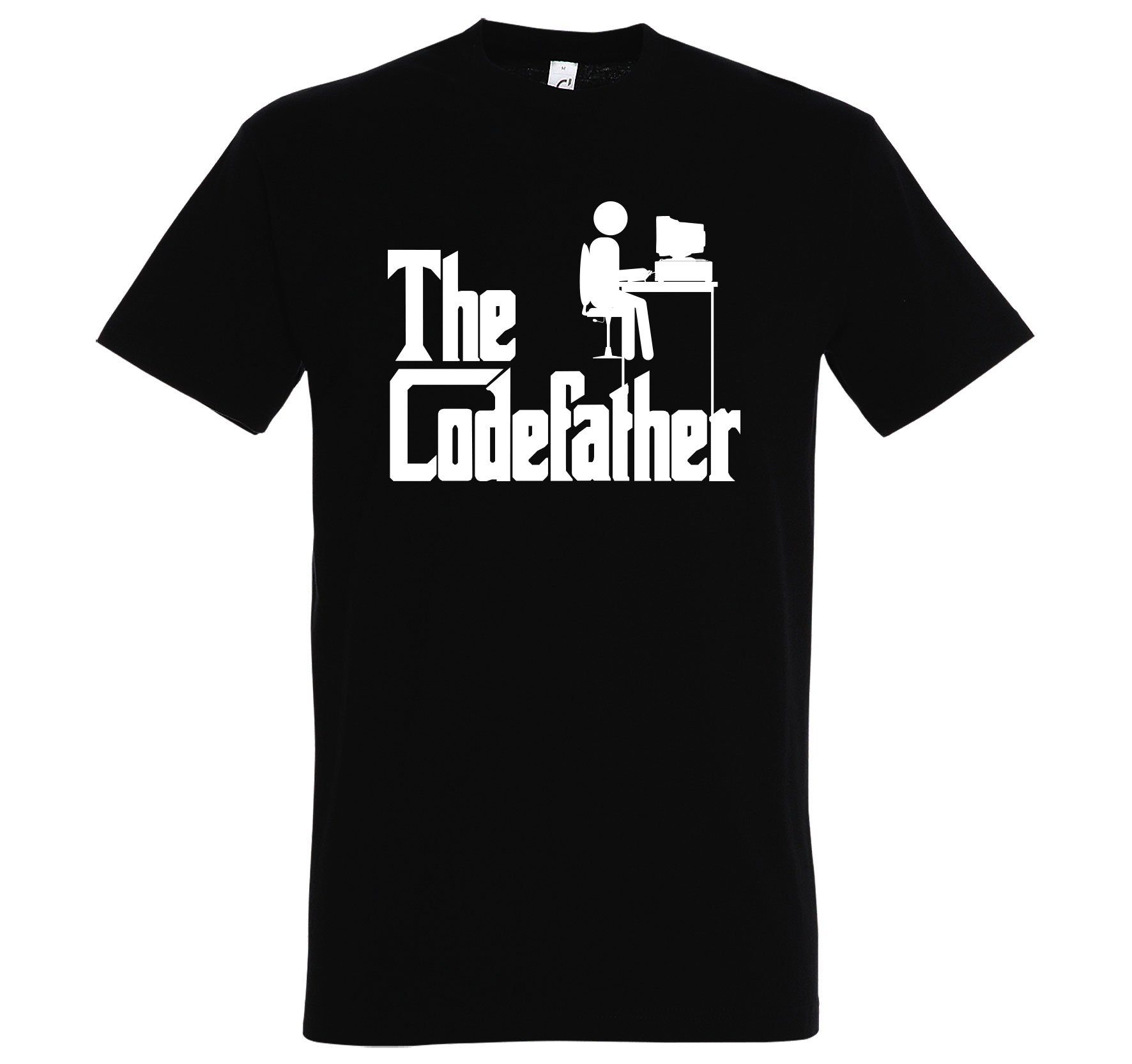 T-Shirt The Frontprint lustigem mit Herren Youth Designz Codefather T-Shirt Schwarz