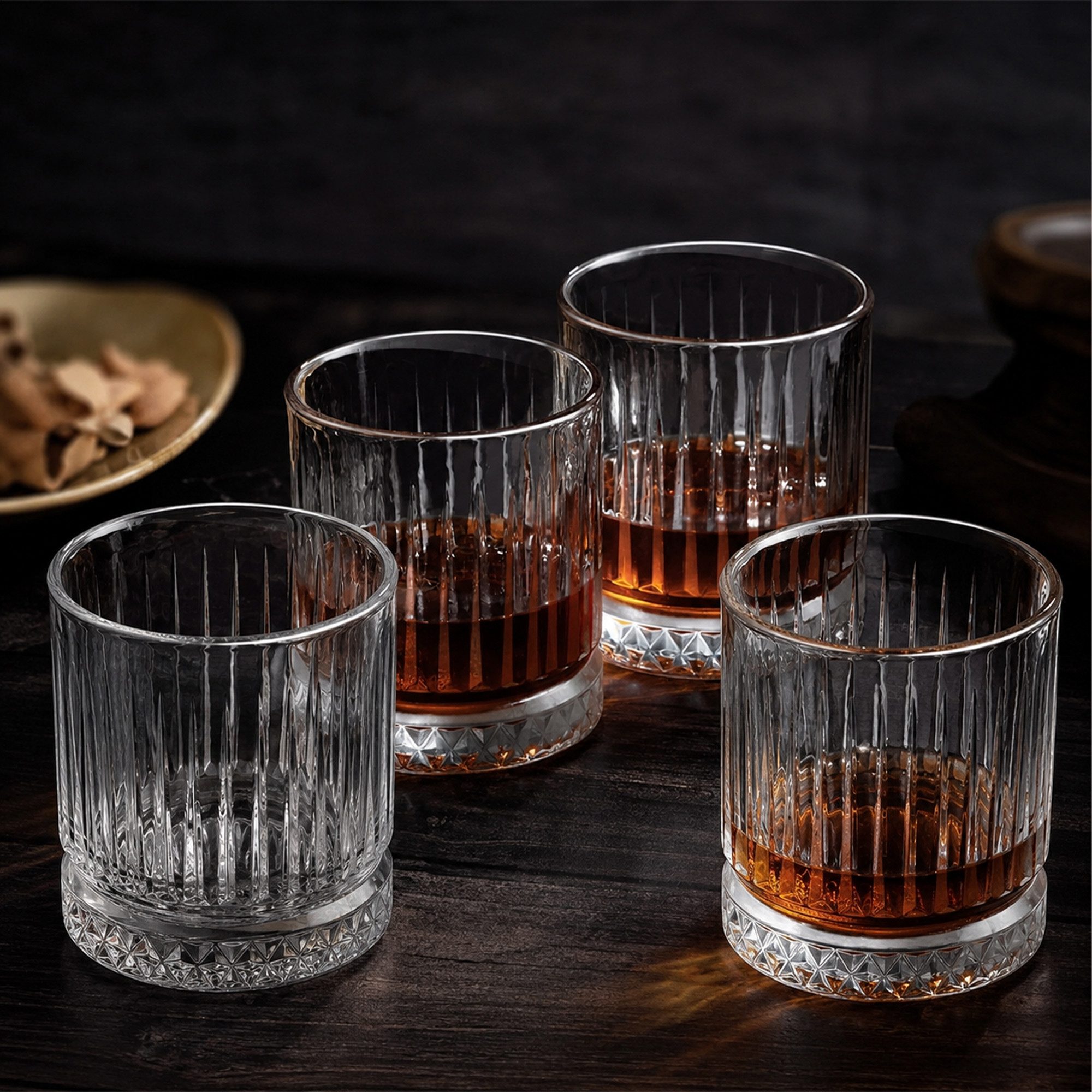 Pasabahce Gläser-Set Elysia Whiskeyglas, 4-tlg., Glas, 4er Set, 210ml, ideal für Whisky, Bourbon oder Cocktails