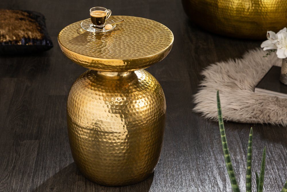 riess-ambiente Beistelltisch ORIENT 50cm gold, Hammerschlag günstig online kaufen