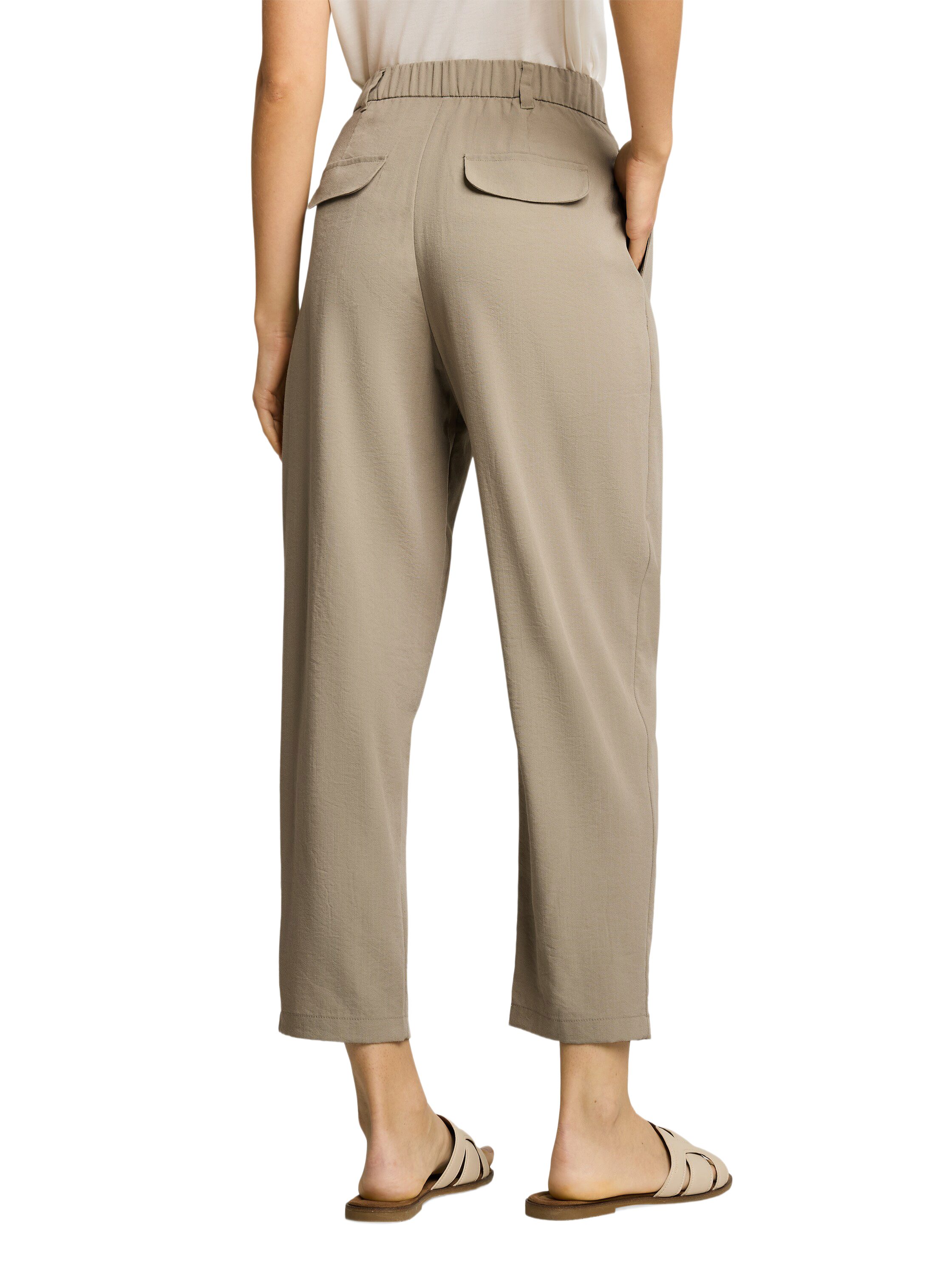 TOM TAILOR 7/8-Hose H natur, Casual, Viskose, Unifarben, Barrel Fit