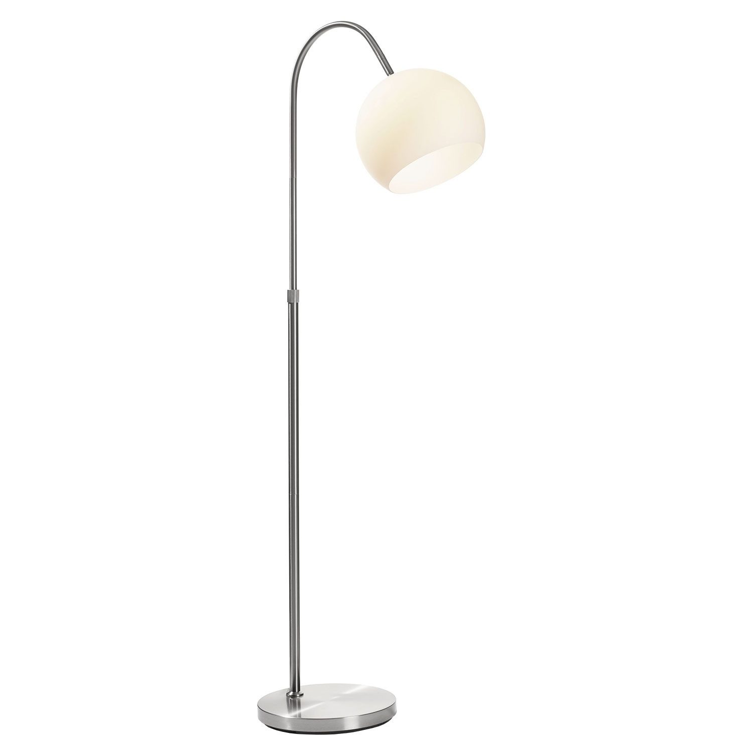 Bogenlampe BILO, 1-flammig, H 140 cm, Silbergrau, Weiß