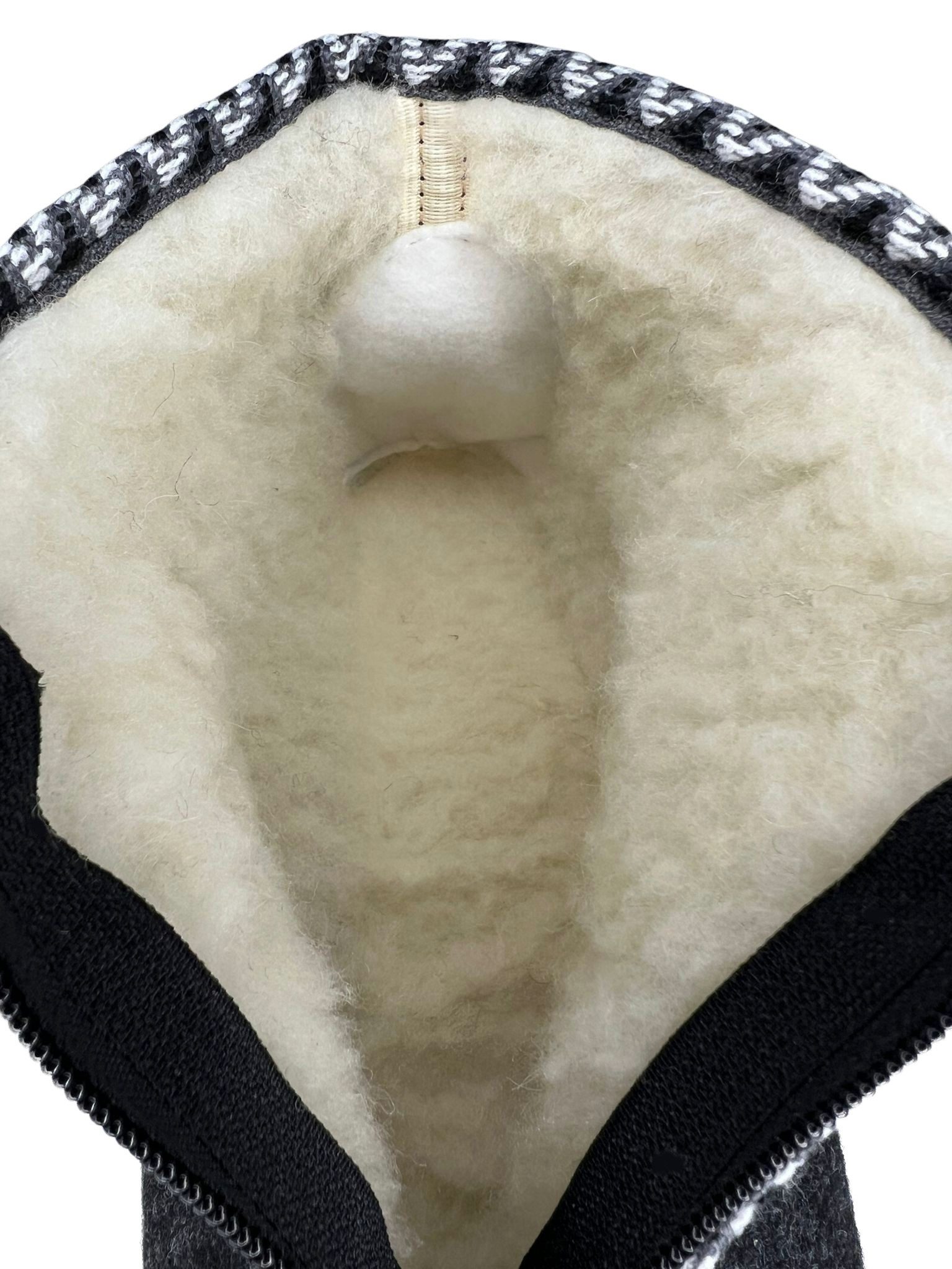 zelbut Damen Winter Filz Hausschuhe Schafwolle Hausstiefel Hüttenschuhe Reißverschluss