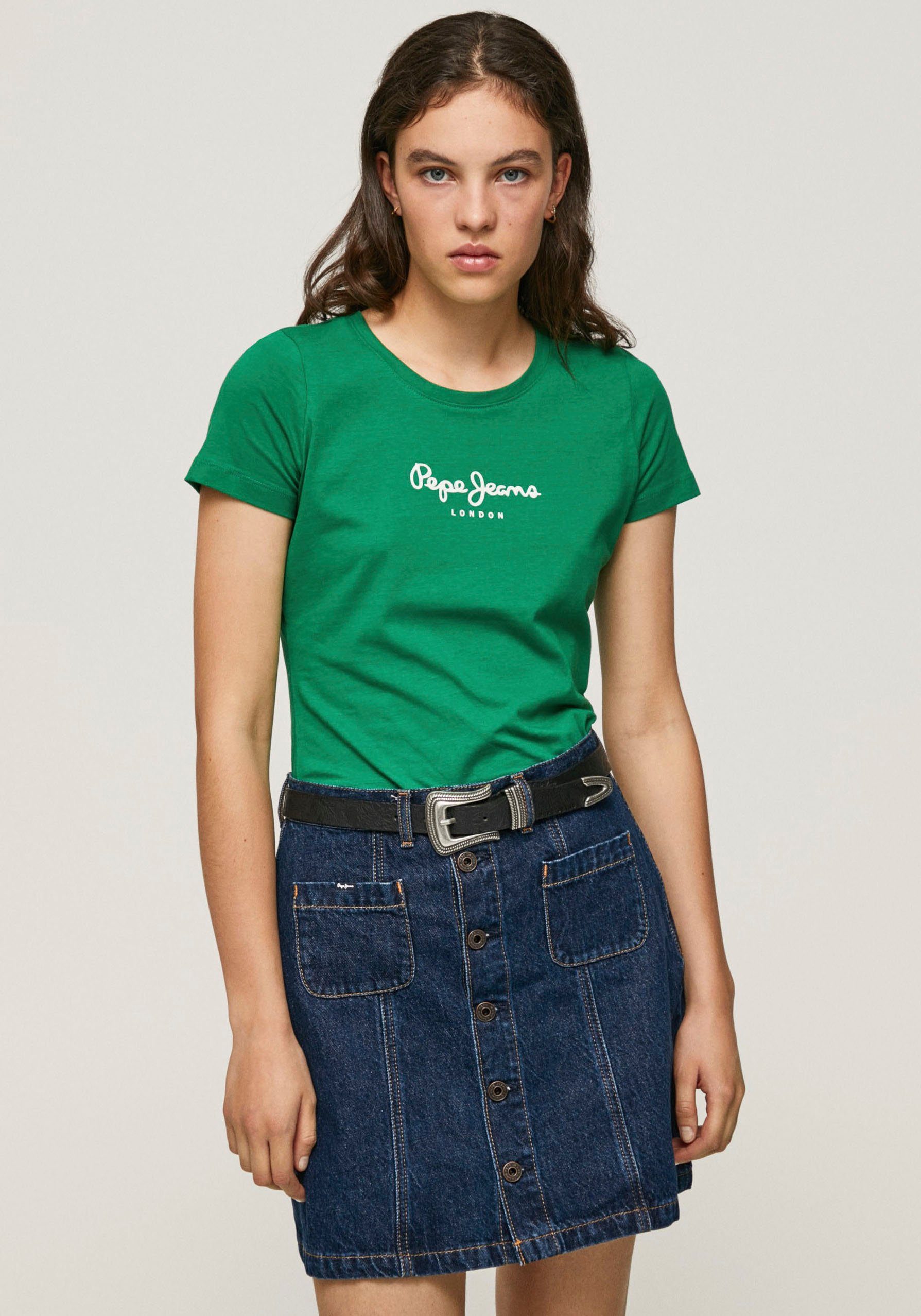 Pepe Jeans T-Shirt VIOLETTE in figurbetonter Passform und in schlichter unifarbener Optik 664SHERWOOD